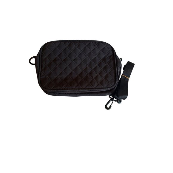 Floless Limited Edition Design Quilted Black Crossbody Bag Adj Strap Zip Close - Picture 4 of 5